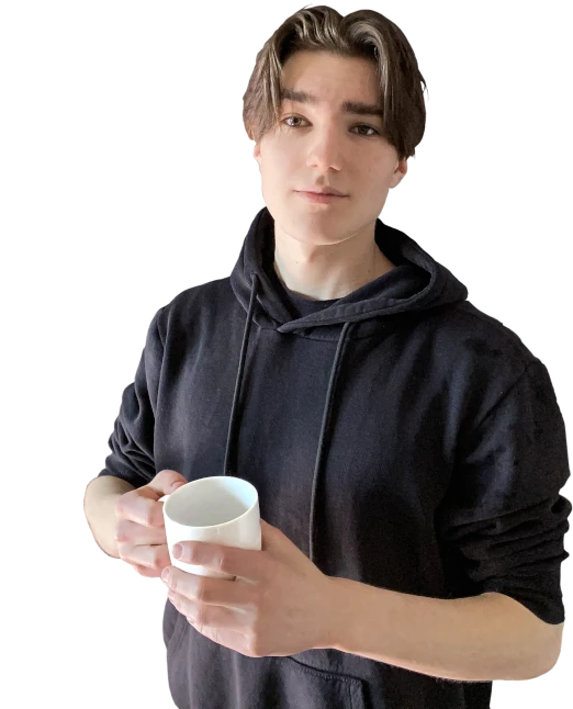 Ich mit Kaffeetasse