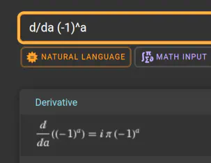Derivative of d/da (-1)^a